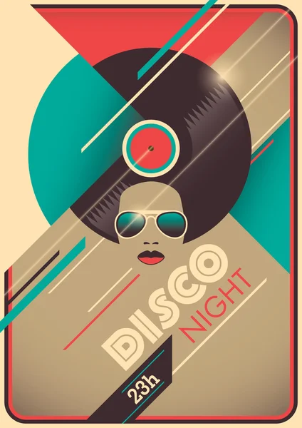 Disco night affisch. — Stock vektor