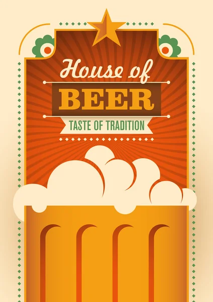 Casa de cartaz de cerveja . —  Vetores de Stock