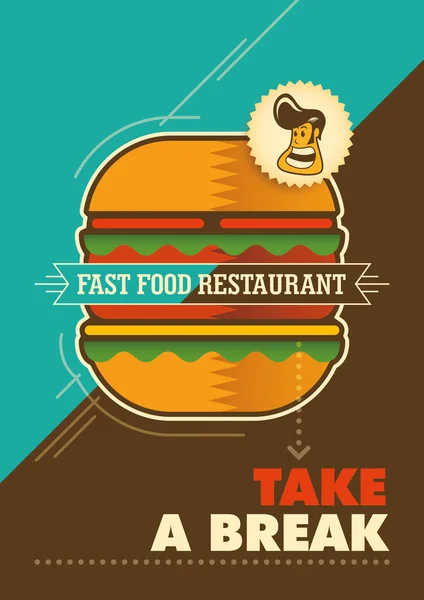 Modern fast food poster. — Stock Vector