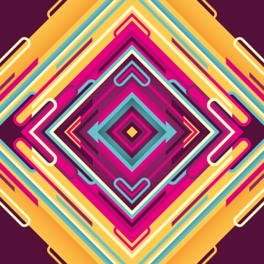 Renkli elemanları ile soyut tasarım.