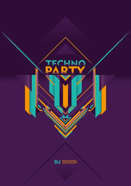 Techno party poszter. — Stock Vector