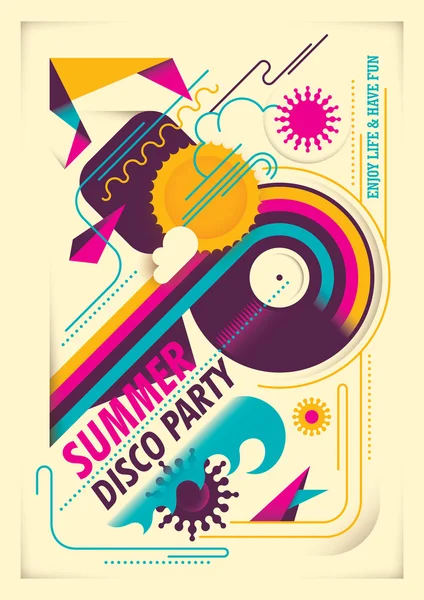 Summer party poster. — Stock Vector