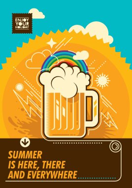 Summer poster with mug of beer. clipart