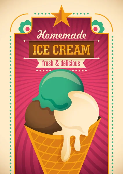 Affiche de crème glacée. — Image vectorielle
