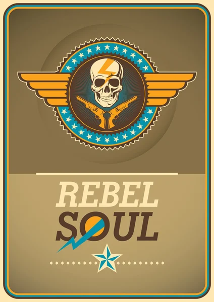 Rebel poster met wapenschild. — Stockvector
