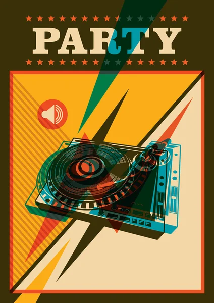 Cartel de fiesta retro . — Vector de stock