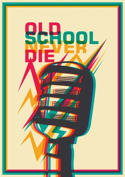 Retro-Poster mit Mikrofon. — Stockvektor