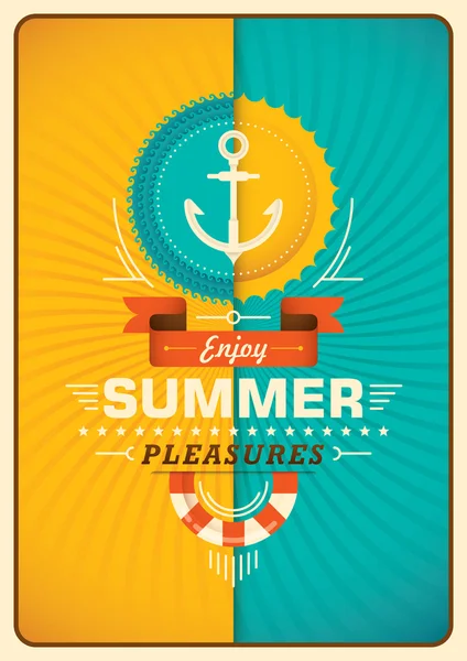 Summer poster in color. — Stock Vector