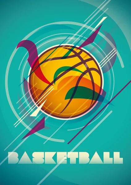 Cartel de baloncesto abstracto . — Vector de stock