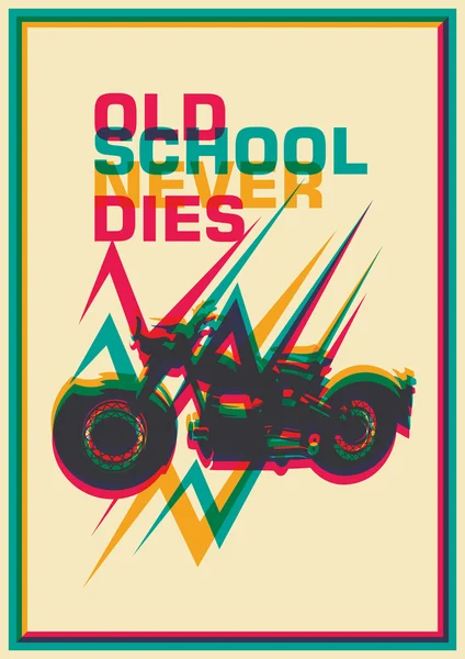 Motosiklet ile Retro poster. — Stok Vektör