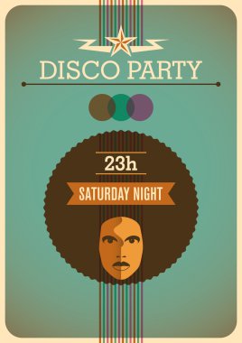 Retro disko poster. 