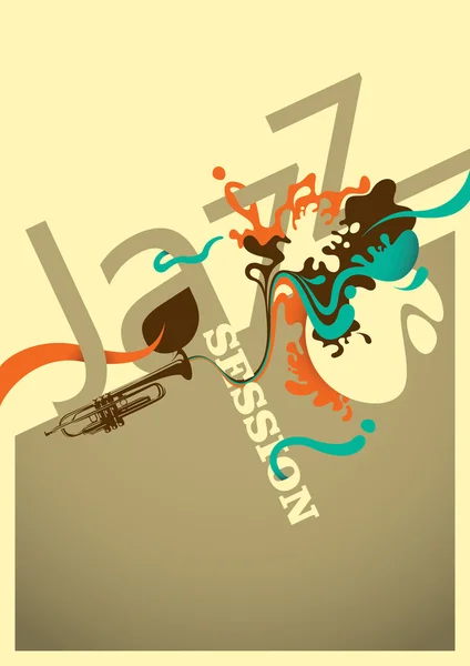 Jazz-session affisch design med abstraktion. — Stock vektor