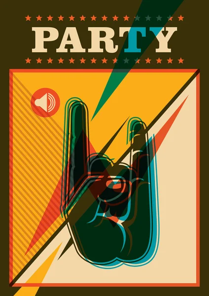 Poster de fête rétro design en couleur . — Image vectorielle