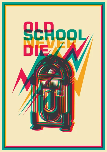 Retro poster met jukebox. — Stockvector