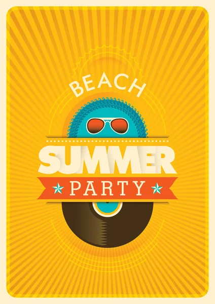Afiche fiesta verano. — Vector de stock
