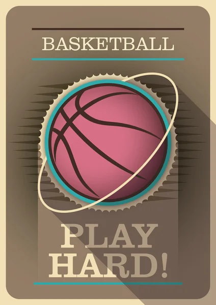Afiche de baloncesto con diseño retro . — Vector de stock
