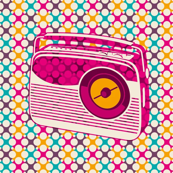 Fondo colorido con radio retro . — Vector de stock