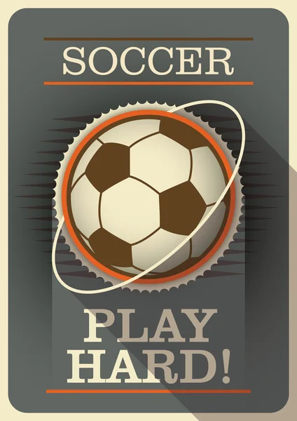 Ποδόσφαιρο αφίσα με ρετρό σχεδιασμό. — Διανυσματικό Αρχείο