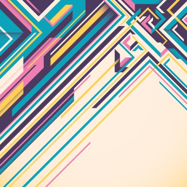 Geometrik şekillerle soyut kompozisyon.