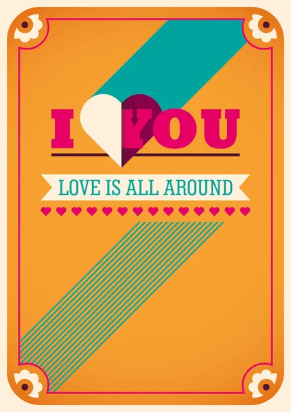 Барвистий дизайн кохання плаката . — стоковий вектор
