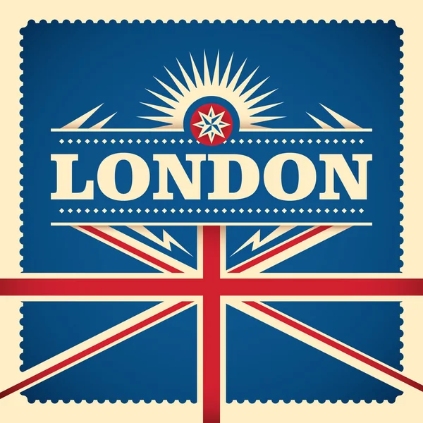 Diseño de pegatina de Londres con bandera . — Vector de stock