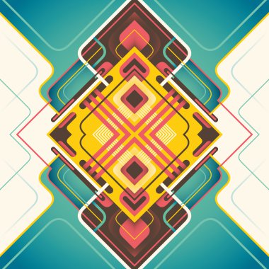 Renkli şekiller ile Arabesk.