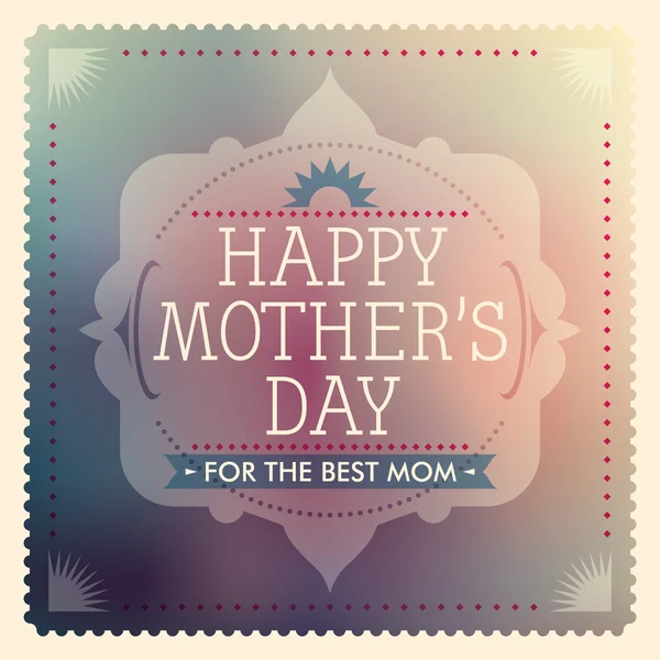 Vintage mother's day card design in color. — Stock Vector