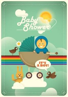 Bebek duş poster ile komik hayvanlar.