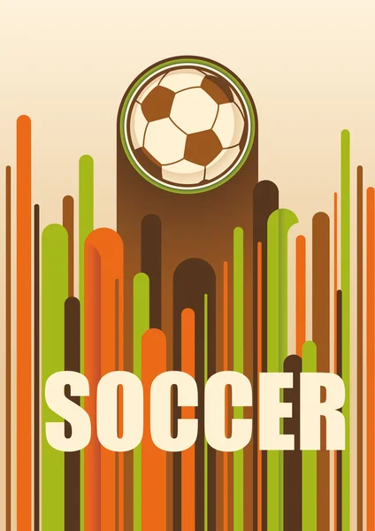 Πολύχρωμο ποδόσφαιρο αφίσα. — Διανυσματικό Αρχείο