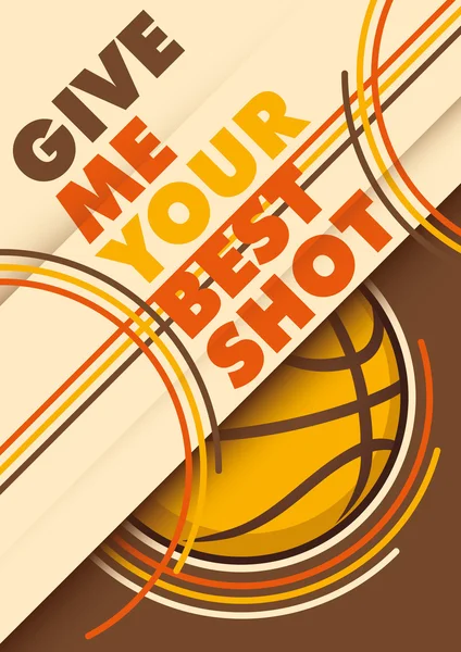 Bebilderte Basketball-Plakatgestaltung mit Slogan. — Stockvektor