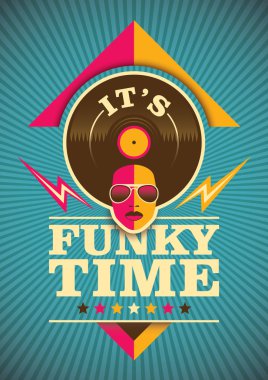 Renkli funky poster tasarımı. 