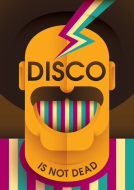 Comic disco poster.  clipart