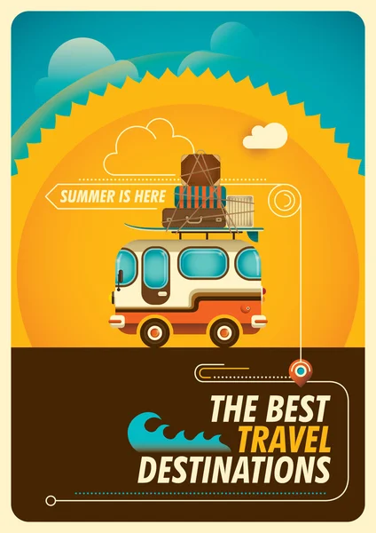 Comic traveling poster. — Stock Vector