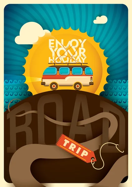 Road trip background. — Stock Vector