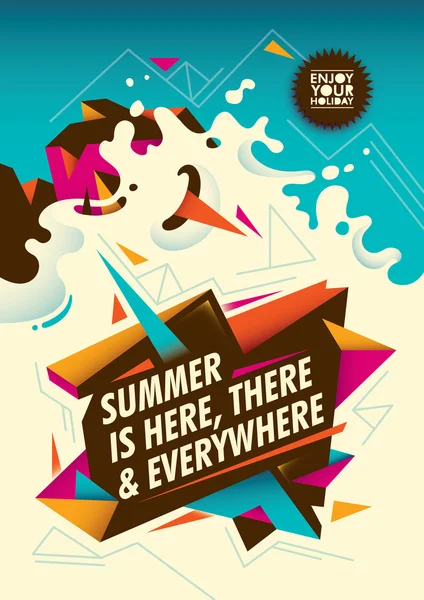Diseño de póster de verano con abstracción . — Vector de stock
