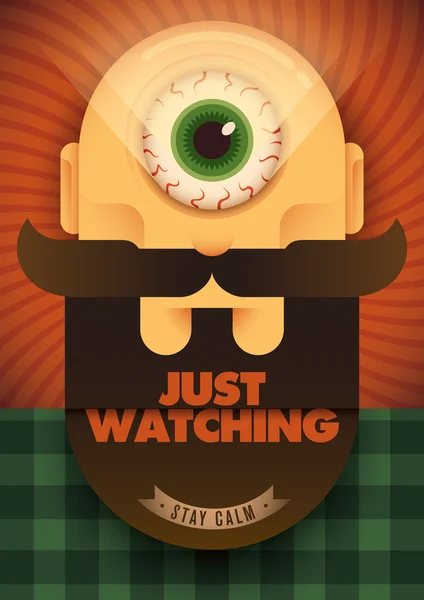 Conceptual poster with big eye. — Stock Vector