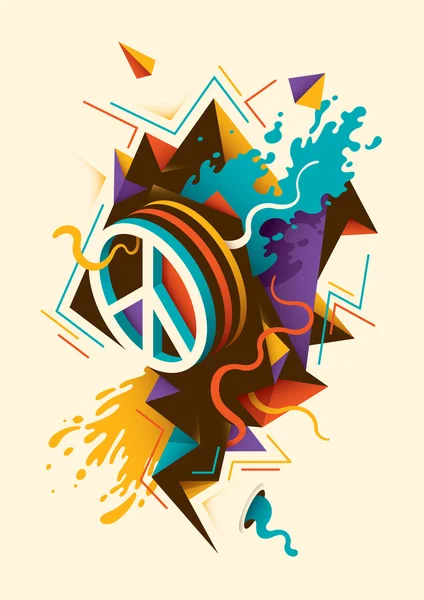 Abstract illustration with peace symbol. — Stock Vector