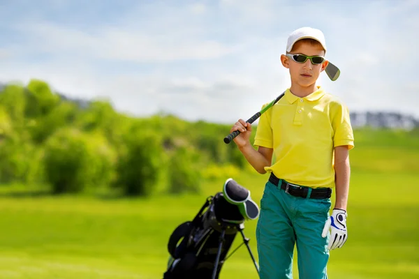Çocuk golfçü portresi — Stok fotoğraf