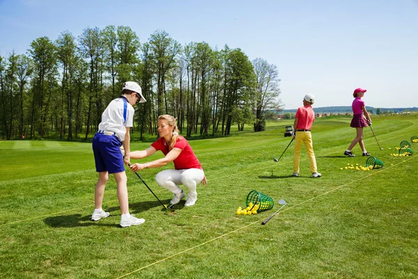 Children golf school — Stock Photo, Image