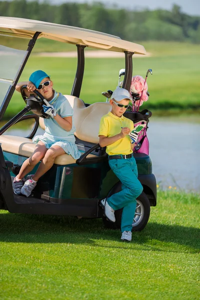 Kids on golf — Stock Photo, Image