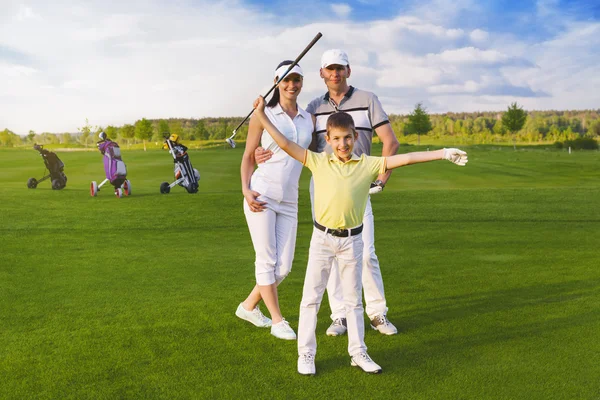 Família jogar golfe — Fotografia de Stock