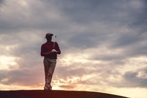 Hombre golfista silueta — Foto de Stock