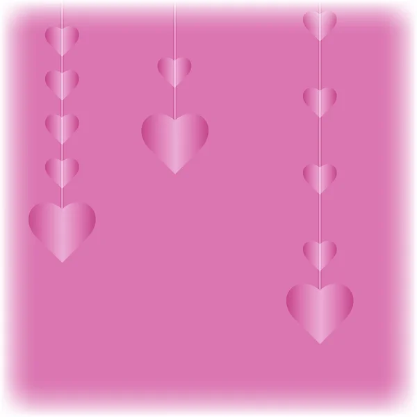 Corazones degradados sobre fondo rosa . — Vector de stock