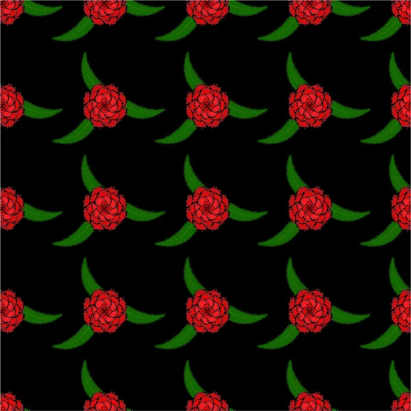 Varrat nélküli mintát piros rózsa — Stock Vector