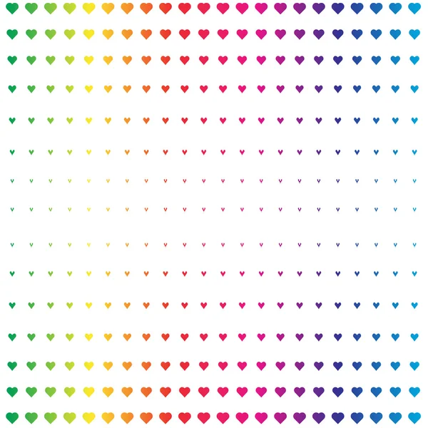 Patrón con corazones de arco iris — Vector de stock