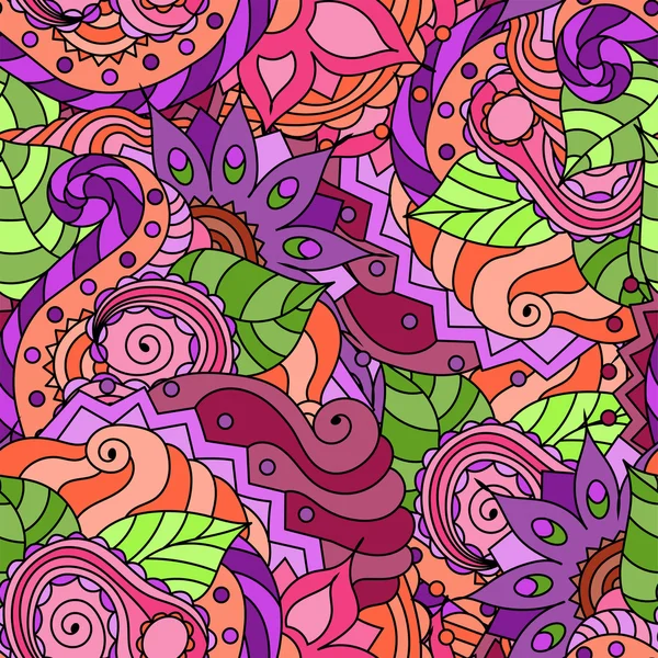 Patrón floral dibujado a mano abstracto — Archivo Imágenes Vectoriales