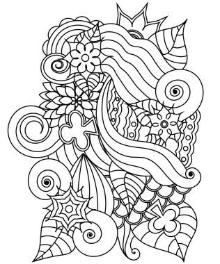 Vektör soyut çizilmiş çiçek doku