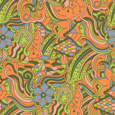 Vektör canlı kesintisiz soyut el çizilmiş desen