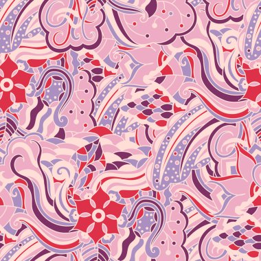 Vektör canlı kesintisiz soyut el çizilmiş desen