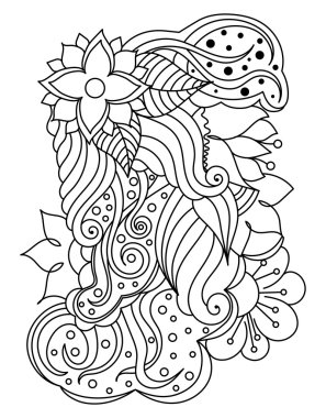 Vektör soyut çizilmiş çiçek doku